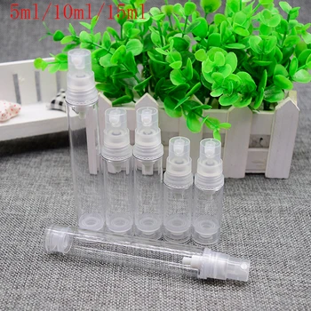 

50pcs/lot 5ml/10ml/15ml empty airless spray plastic bottles, Fine mist sprayer bottle travelling cosmetic packaging