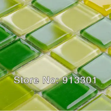 Gl Tile Square 1 Inch Mixed Green Yellow White Crystal Gl Tile Square 1 Inch Mixed Green