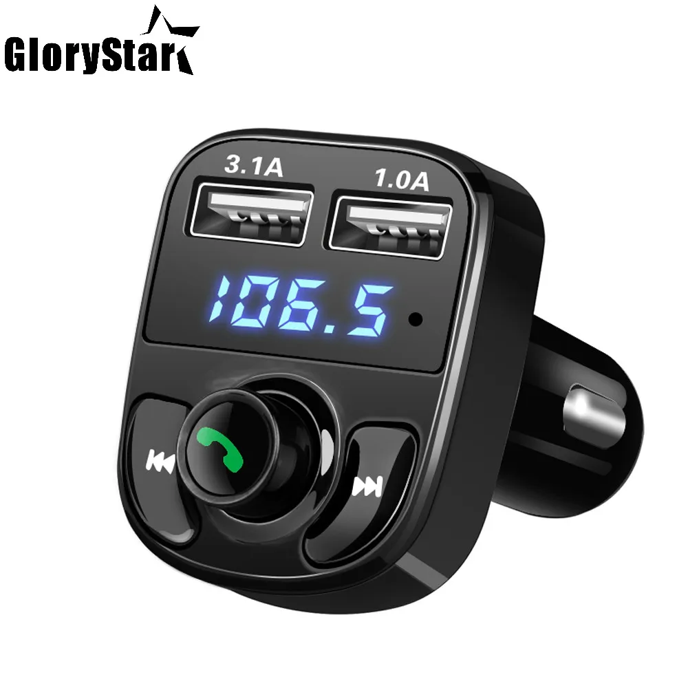 Car Charger 5V 4.1A Dual Car Charger with Car Kit Bluetooth MP3 Player Hands-free Call Wireless FM Transmitter TF Slot Voltage