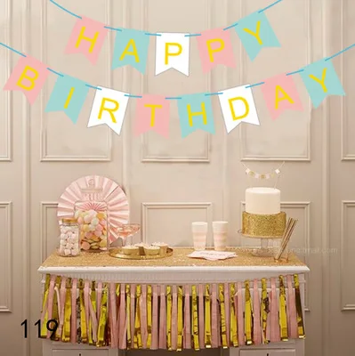 День рождения Золотые конфетти Воздушные шары 1" День Рождения Шар Белый с днем рождения баннер для вечеринки в честь Дня Рождения украшения Пастель Вечерние - Цвет: pink blue white