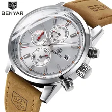 BENYAR Men's Watches Waterproof Top Brand Luxury Quartz Watch Men Sport Watch Fashion Casual Military Clock Relogio Masculino benyar men watch top brand luxury leather waterproof sport quartz fashion casual military wrist watch men male clock relogio