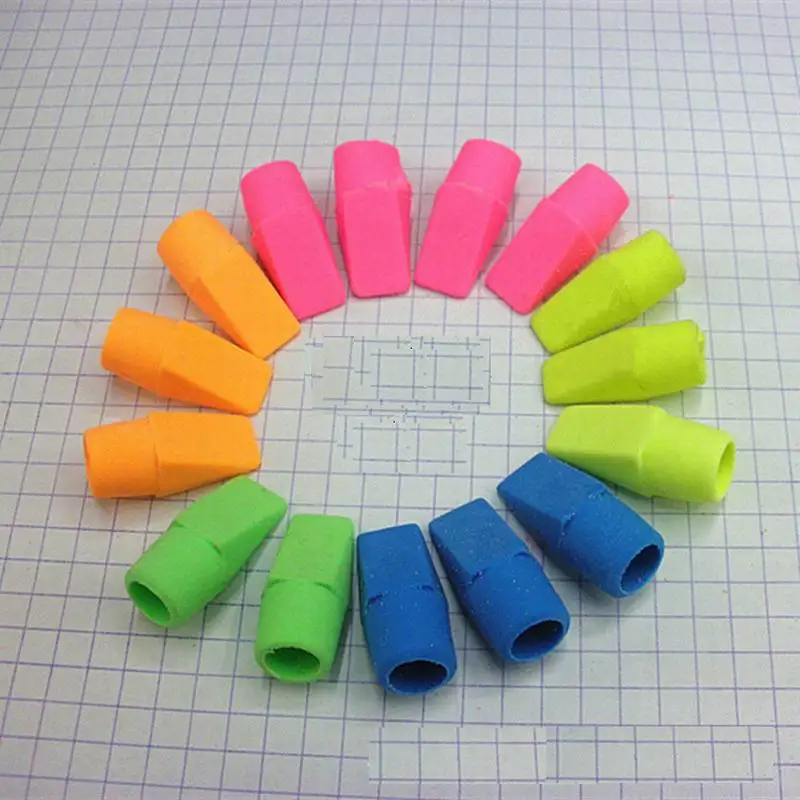 Pencil Top Eraser Caps，YAPOO，Arrowhead Assorted Colors in Bulk 30Pcs 
