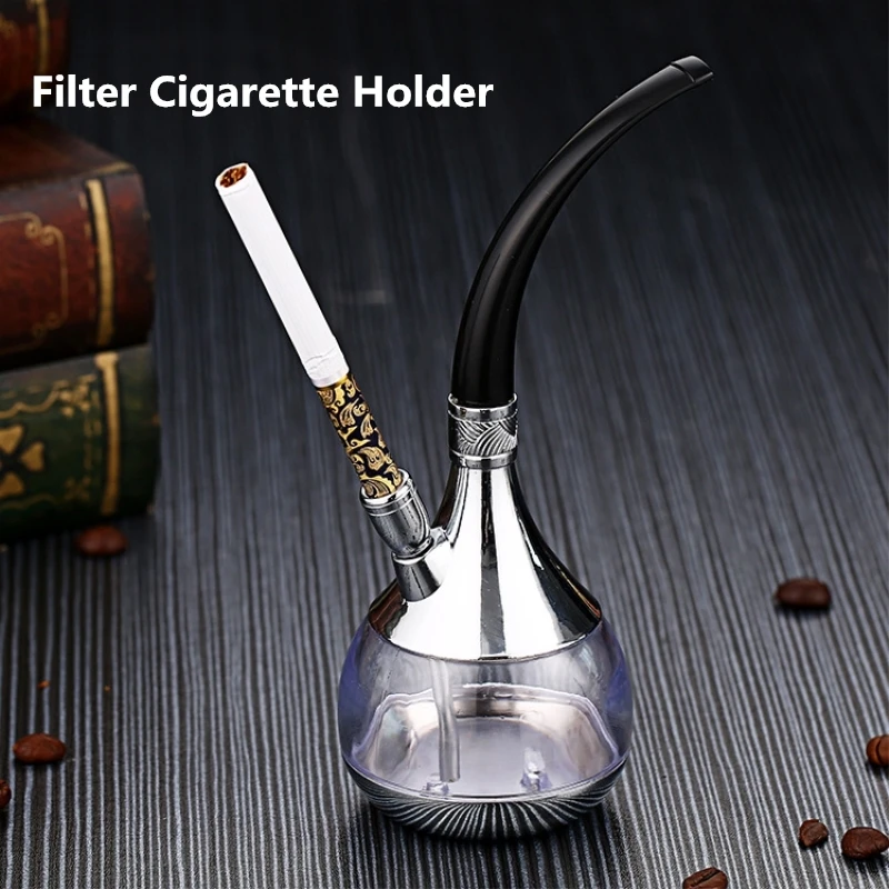 Mini Shisha Hookah Water Pipe Health Cigarette Holder Filter Tip Aluminium Alloy Smoking Pipe