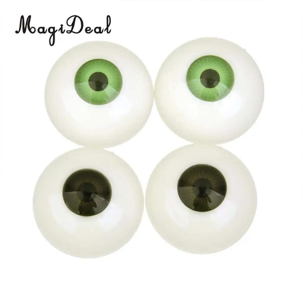 MagiDeal 2 Pairs Plastic Half Round Hollow Eyeballs 30mm for Doll Animal Mask Skull Halloween Prop DIY Craft Toys