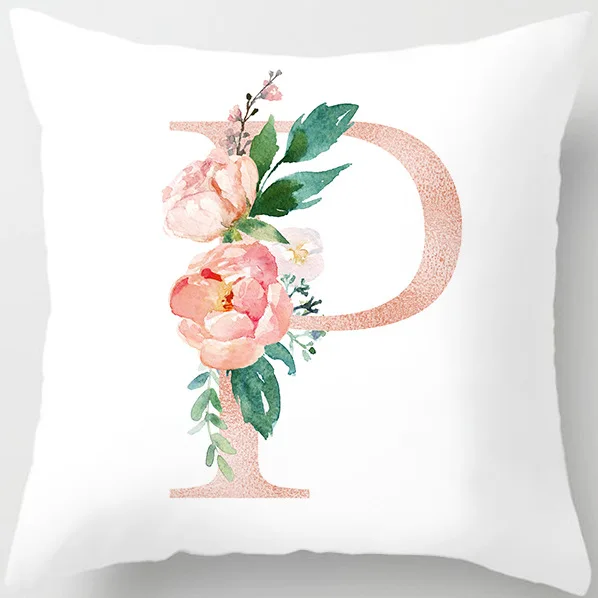 White 18X18/" 45x45cm Alphabet Letters Words Name Spell Cushion Covers Black