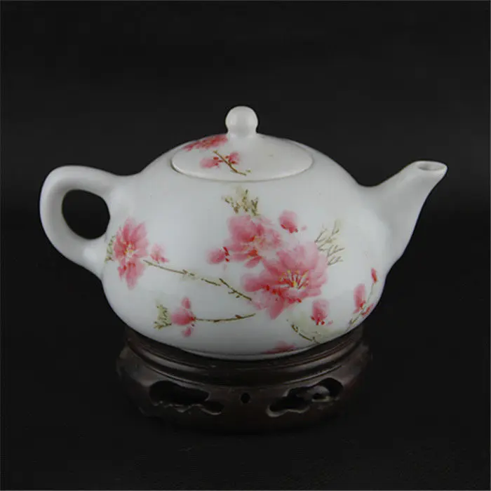 

China antique Porcelain jingdezhen Huairentang peachblossom Teapot Wine pot A2