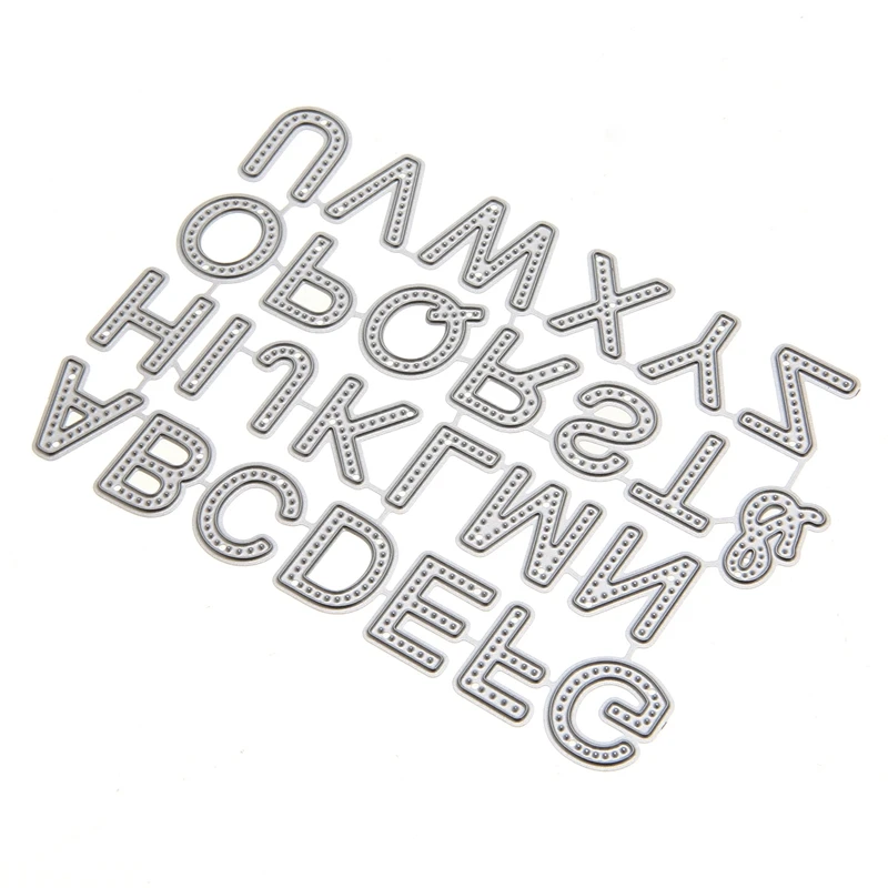 

26pcs Silver Letters Cutting Dies Stencil Scrapbooking Photo Album Embossing Paper Card Decoration DIY Craft Template Mayitr