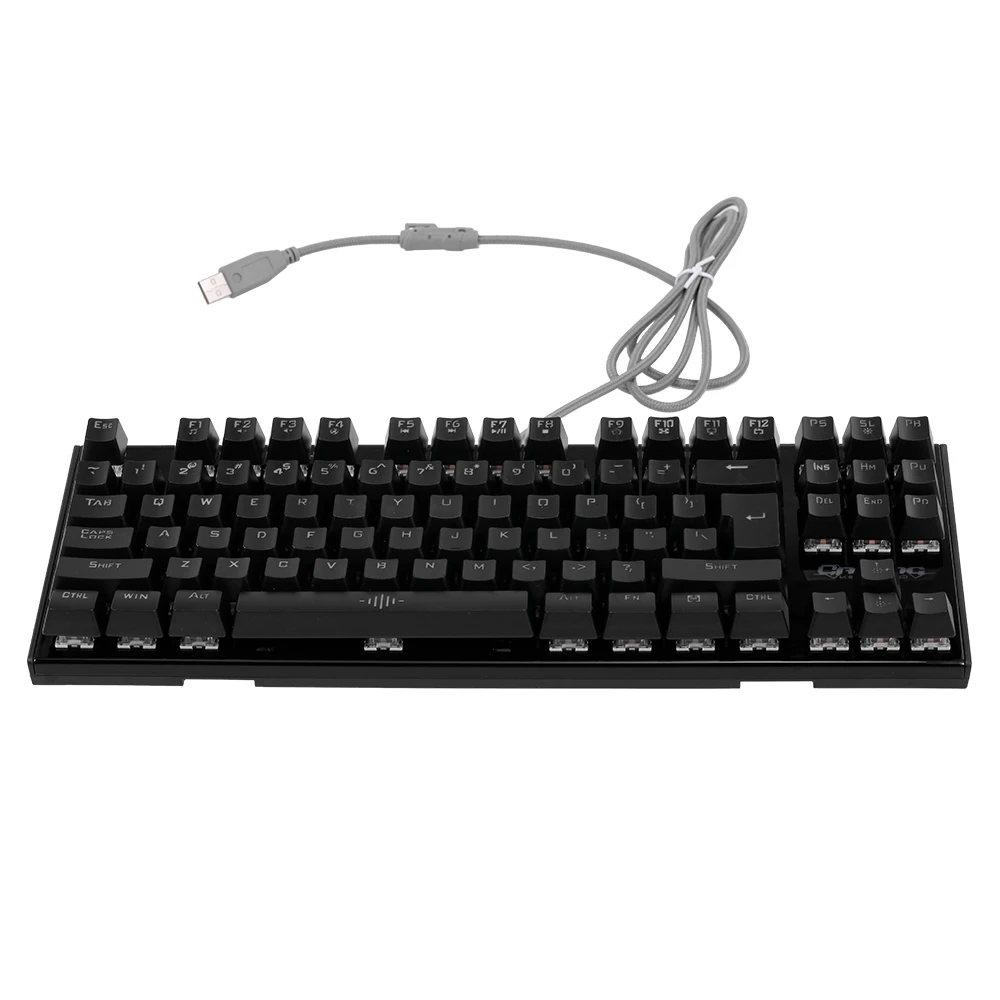 Backlit Mechanical Keyboard Gaming Keyboard Blue Switch 87 Keys Ergonomic Keyboard Suspended Keys with Hand Wrist