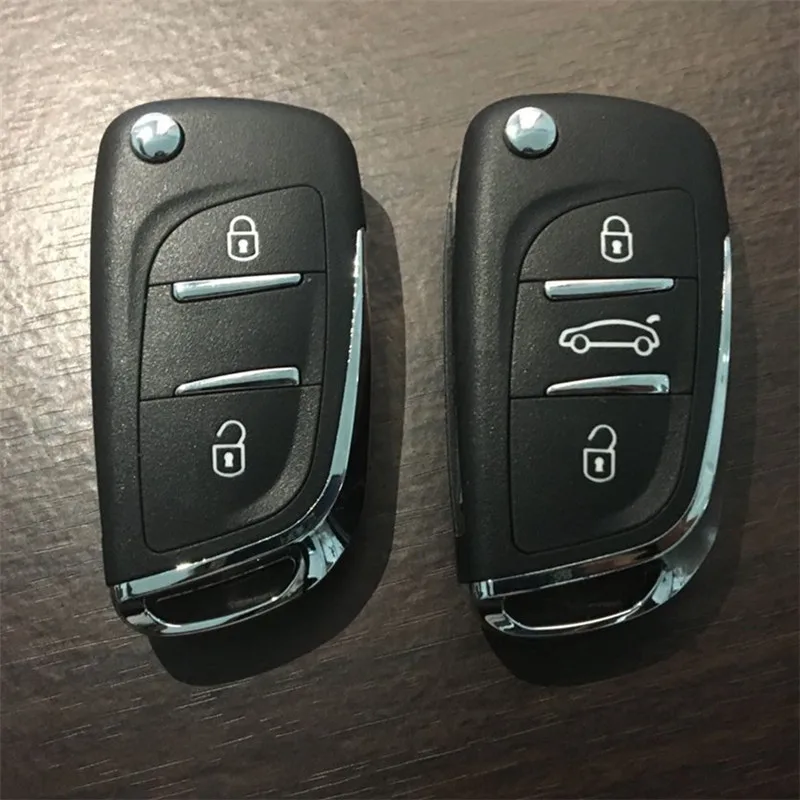 

AUTEWODE Modified Flip Folding Key Shell For Peugeot 306 407 807 partner Remote CE0523 VA2 Blade Entry Fob Case NO Grooved