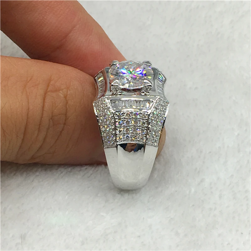 18K 750Au золото Moissanite алмазное мужское кольцо D Цвет VVS с национальным