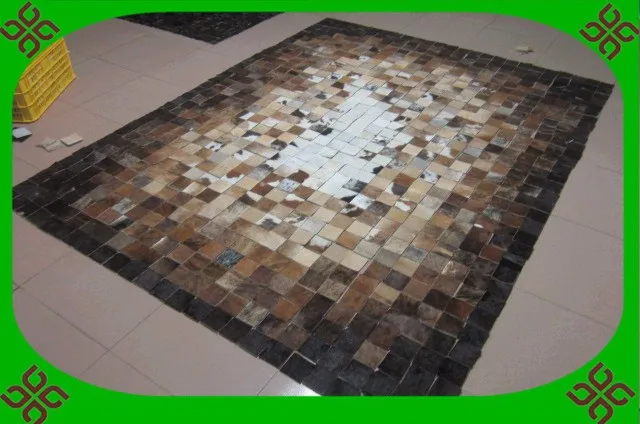 

Fashionable art carpet 100% natural genuine cowhide leather used carpets