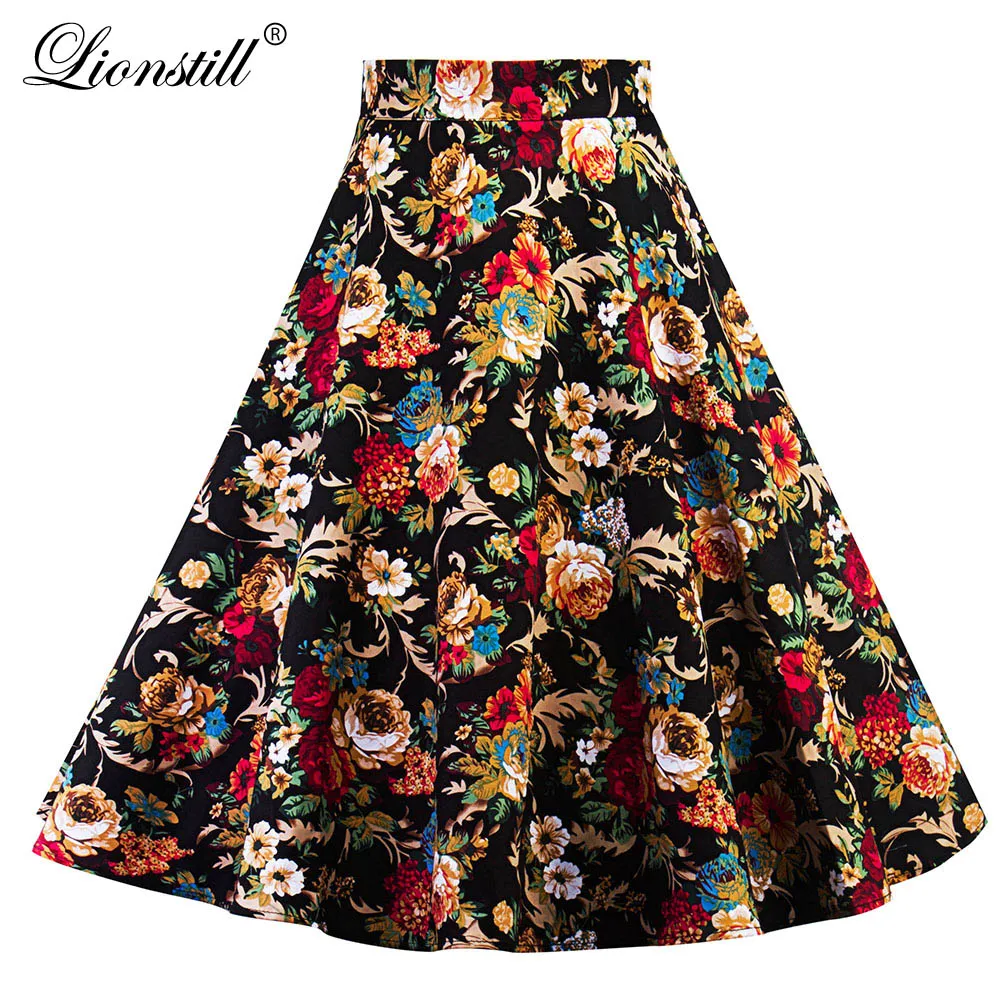 Lionstill Summer Style Fashion Skirt Women High Waist Bright Flower