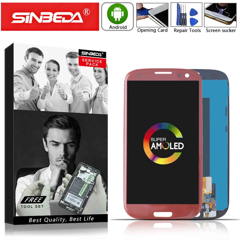 ЖК дисплей AMOLED 4 8 дюйма для SAMSUNG Galaxy S3 сенсорный экран с рамкой и дигитайзером LCD