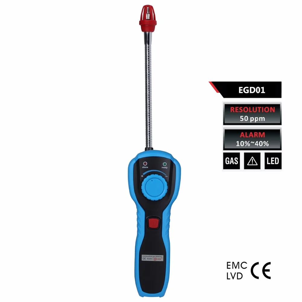 

BSIDE EGD01 Combustible Gas Detector Portable Gas Analyzer VOC Gas Leak Location Determine Tester with Sound-light Alarm MS6310