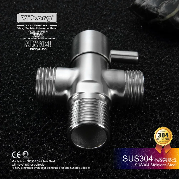 

VIBORG Deluxe SUS304 Stainless Steel Casting three way Lead-free Angle Valve Angle Stop Valves, KS-A09