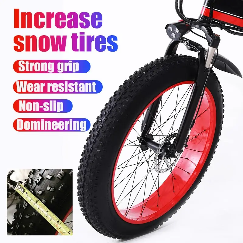 Perfect YQS 1000W Snow ebike Beach Electric bicycle 26 inch 48V  lithium motor bike 17