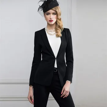 

Black Bespoke Suits For Women Female Business Suits Ladies Business Office Formal Tuxedos Jacket+pants New Suits Work Wear