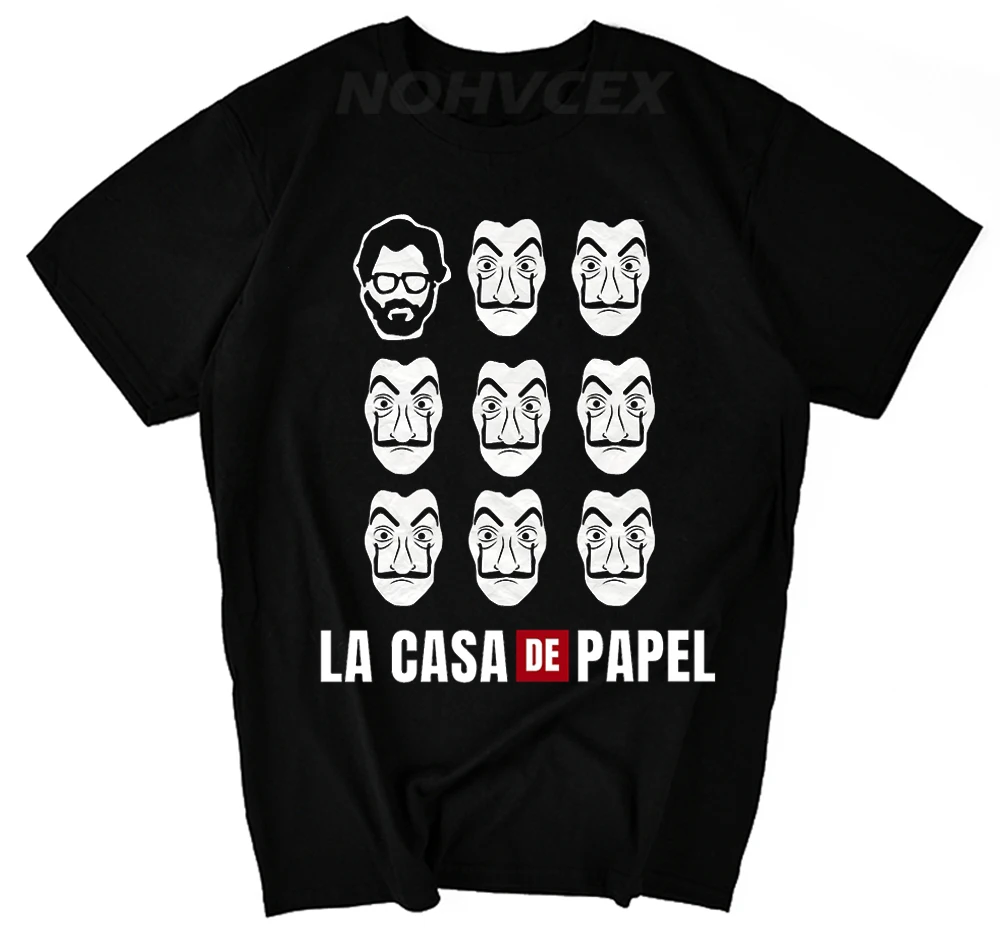 

T-Shirt Money Heist La Casa De Papel Cool T Shirts Men Cotton Tee Shirt House Of Paper