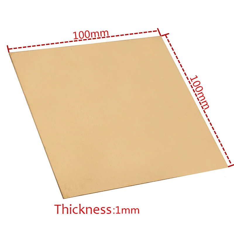 1pc 100x100mm Brass Sheet Plate 1mm Thickness Thin Metal Copper Sheet Welding Tool Power Tool Accessories