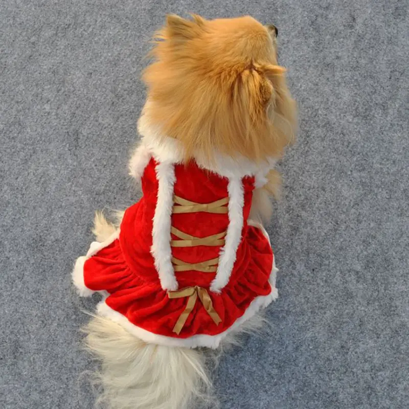 Зимняя одежда для собак рождественское платье для собак рождественский костюм Чихуахуа кошка жилет куртка для домашнего питомца платья теплые толстые CorduroyN поставки домашних животных