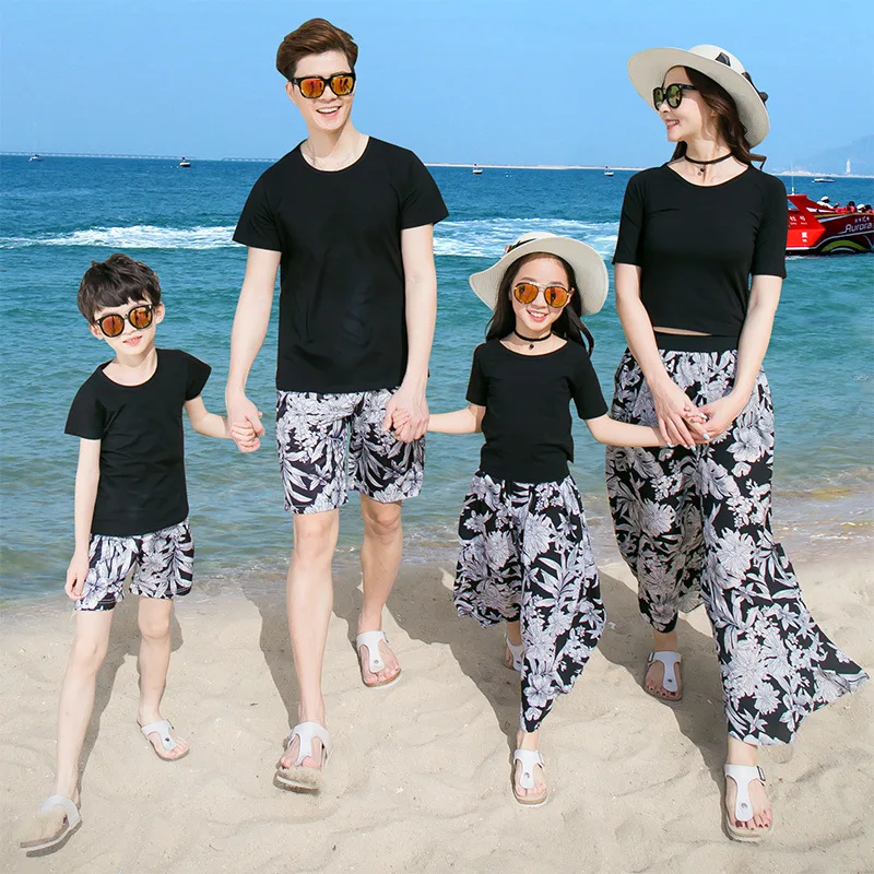 Семейная одежда для семьи фэмили лук пляжная одинаковая одежда детей и родителей папа сын мама и дочка дочь family look