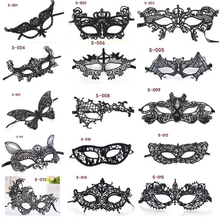 

300pcs Lovely Lace Patch Halloween Masquerade Venetian Party Half Face Mask Lily Woman Lady Sexy Mask For Christmas