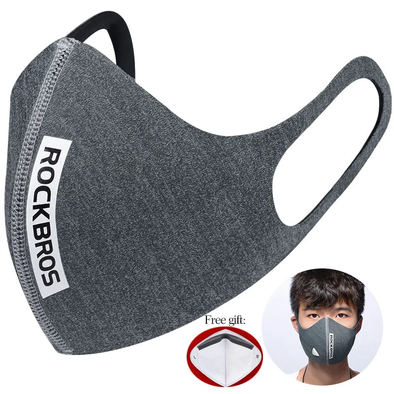 ROCKBROS велосипедная маска против пыли дышащая Ветрозащитная маска для лица PM 2,5 Защита рта Муфельная мягкая маска для лица 5 фильтр - Цвет: Hanging ears LF006 1