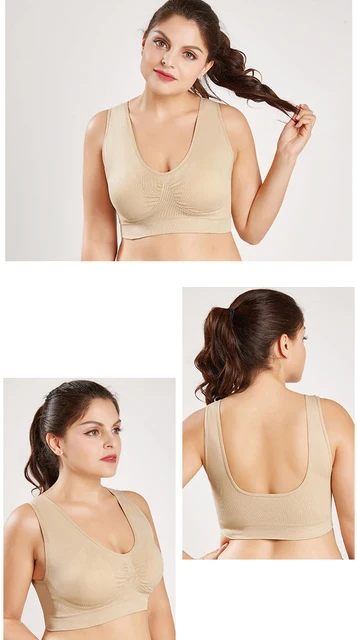 SHISUTA Women's Wireless Bras Support Full Coverage Bra Wirefree Plus Size  Bra Minimizer Seamless Comfort Everyday (Nude, 3XL) at  Women's  Clothing store