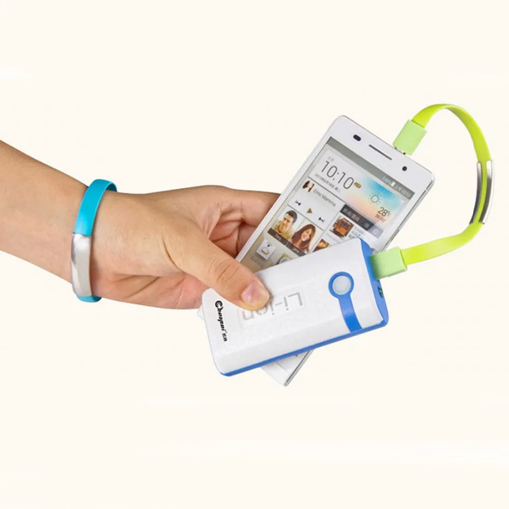 Micro USB Cable Bracelet Data Charging Line Wristband For font b Android b font Cellphone Charger
