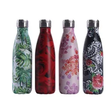 Plant Printing Water Bottle Vacuum Flask Creative Fashion Stainless Steel Colorful Outdoor Sport Insulation Drinking Cup germany aaron flow cup viscometer stainless steel zahn 4 for printing