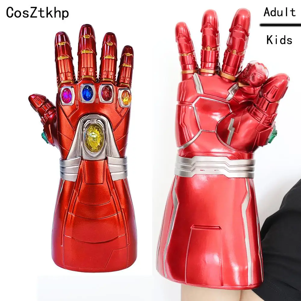 

Avengers Endgame Superhero Iron Man Infinity Gauntlet Cosplay Gloves Thanos LED Glove Child Adult Snap Mittens Robert Downey Jr