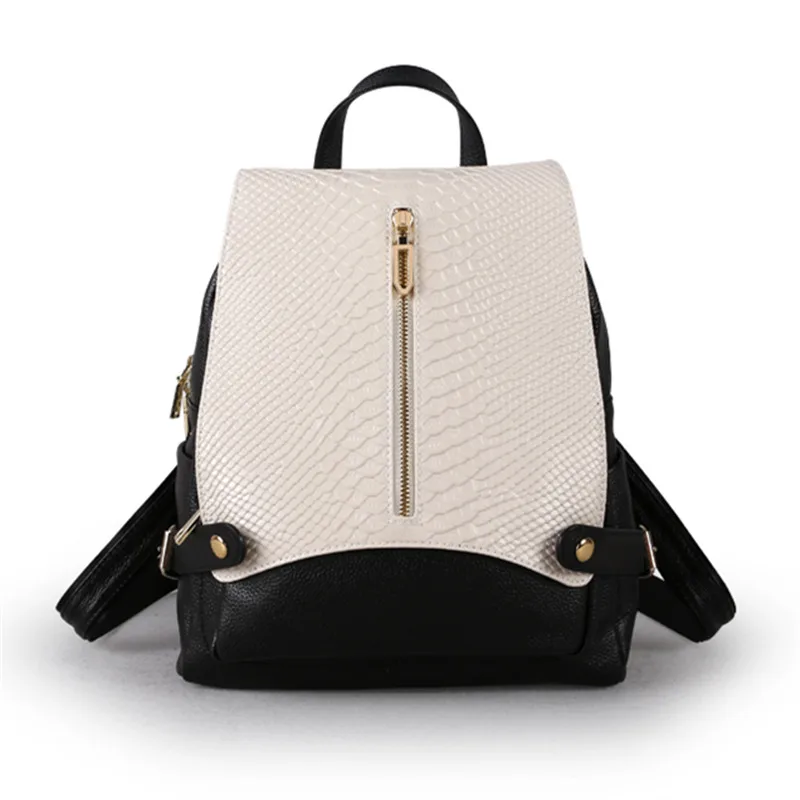 Mochila de Couro Mochila para Mulheres Mochila de Viagem Nesitu Genuíno Feminina Nova Moda Preta Azul Seda Branca Boa Qualidade M9009