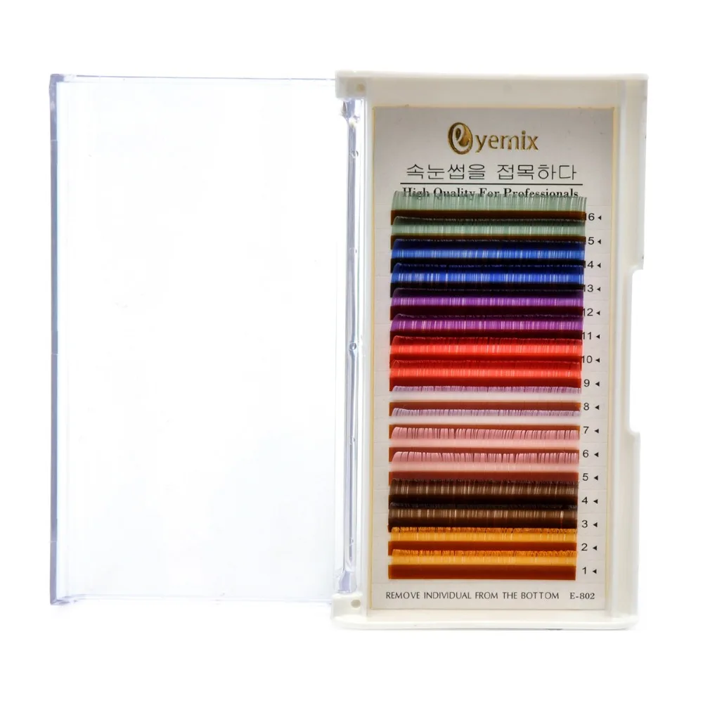 Ресницы Накладные радужные 10/12/14 мм 8 цветов/комплект|eyelash extension|c curlcolor eyelashes |