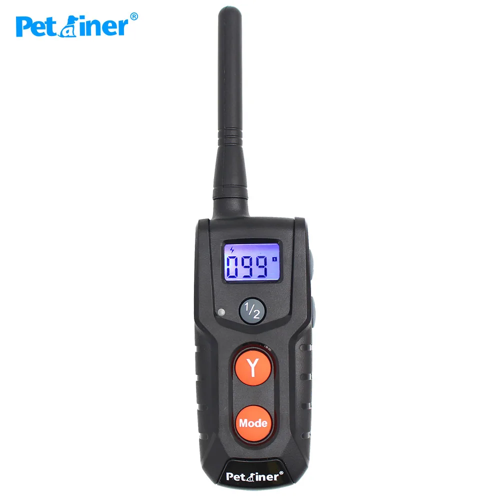 PET916-1 Petrainer перезаряжаемый водонепроницаемый электронный ошейник для дрессировки собак с синей подсветкой ЖК-экран