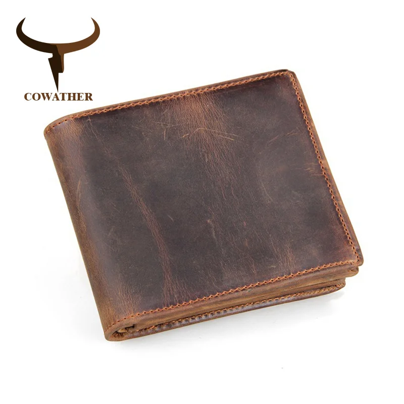 100 Top Quality Cow Genuine Leather Men Wallets Luxury Dollar Price Short Style Male Purse Carteira