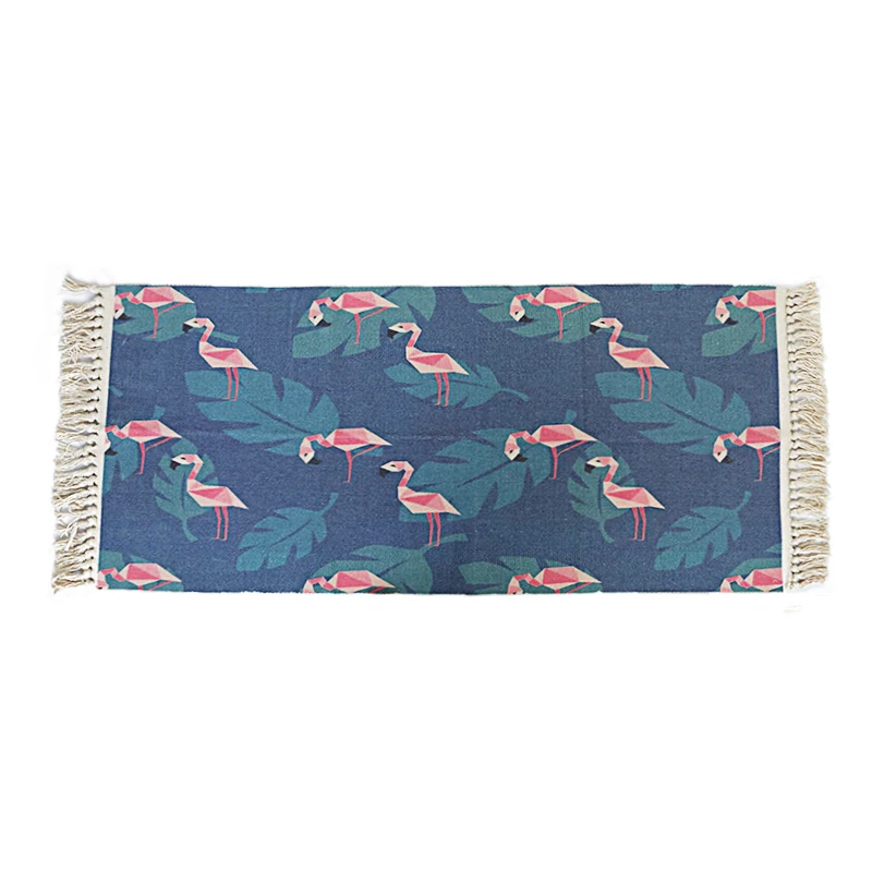 Тканый хлопковый ковер с кисточками, ковер 60x130 см, моющийся коврик для спальни, гостиной, прачечной, прихожей