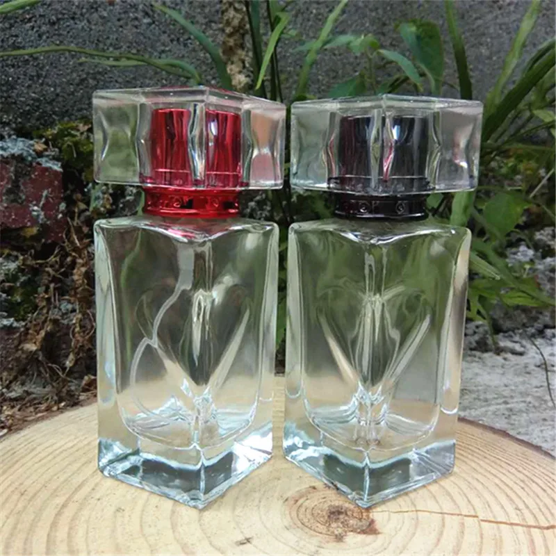 

50ML Crystal Glass Color Empty Bottle Perfume Sub-bottle Spray New Crystal Embedded Heart Bottle