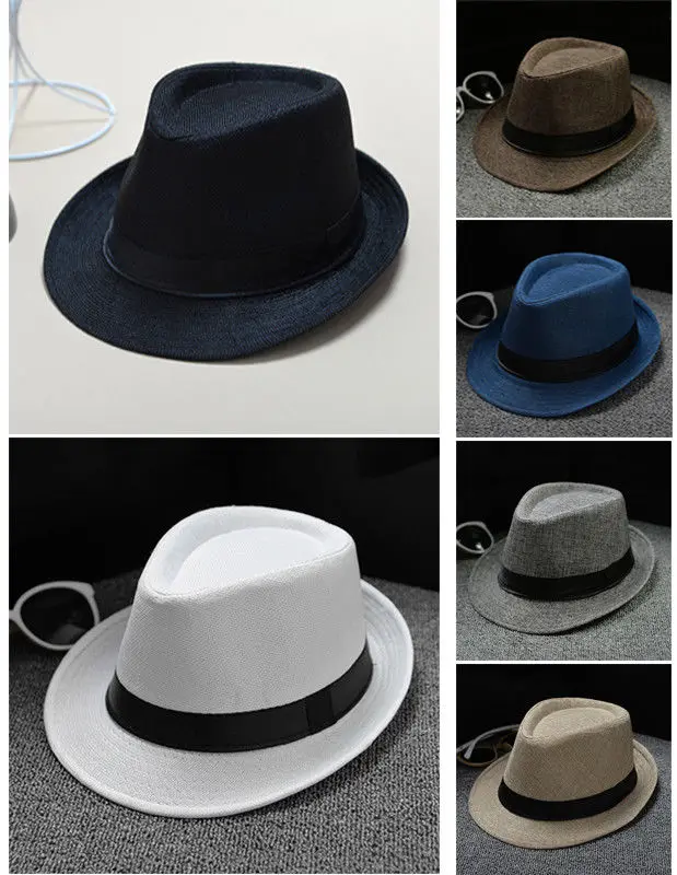 

Hat Panama Straw Fedora Trilby Cap Foldable Travel Brim Wide Mens Ladies Summer