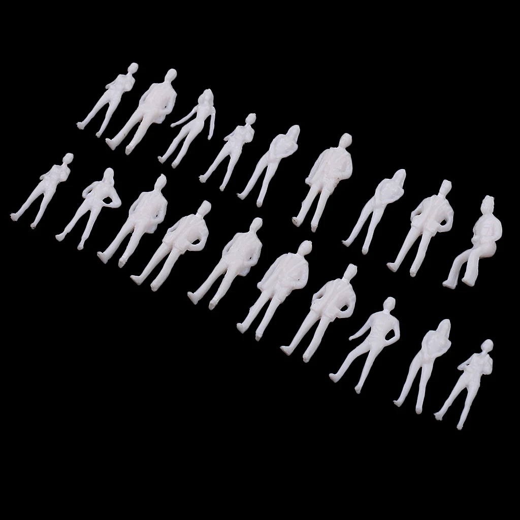 20 Pieces 1/75 Scale Unpainted Model People Architectural Figure Miniature