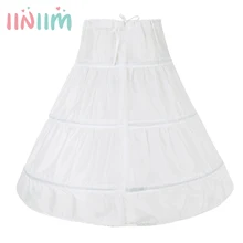 Iiniim/Торжественная одежда для выпускного вечера, Vestidos, детская нижняя юбка с 3 бантиками, кринолиновый подъюбник, свадебные юбки с цветочным рисунком для девочек