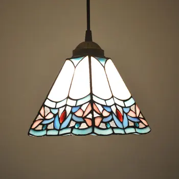 

Pendant Light Stained Glass Shade Art Deco Style Dining Room Decor Hanging Lamp E27 110-240V