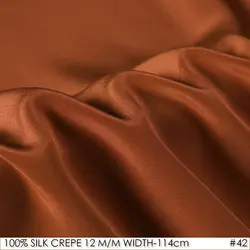 Шелк крепдешин 114 см ширина 12 momme/100% натуральный шелк тутового ткань DIY Мэтт Цвет Для женщин вечерние платье красновато-коричневый без 42