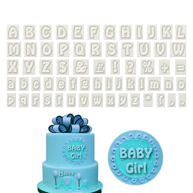 

64 Characters Upper&Lower Case Alphabet Letters Baking Cake Mold Plastic Cookie Cutter Fondant Tool Set Cookie Cutter 976854