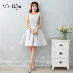 Это YiiYa Однотонная одежда без рукавов платья подружек невесты Летняя мода тонкий трапециевидной формы длиной выше колена платье B014