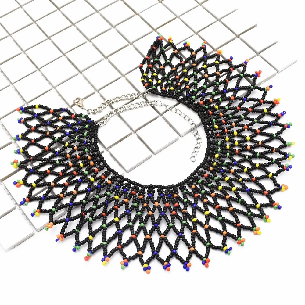 Индийское этническое Африканское ожерелье с разноцветными полимерными бусинами, египетское этническое колье на плече, колье, ожерелье, ювелирное изделие