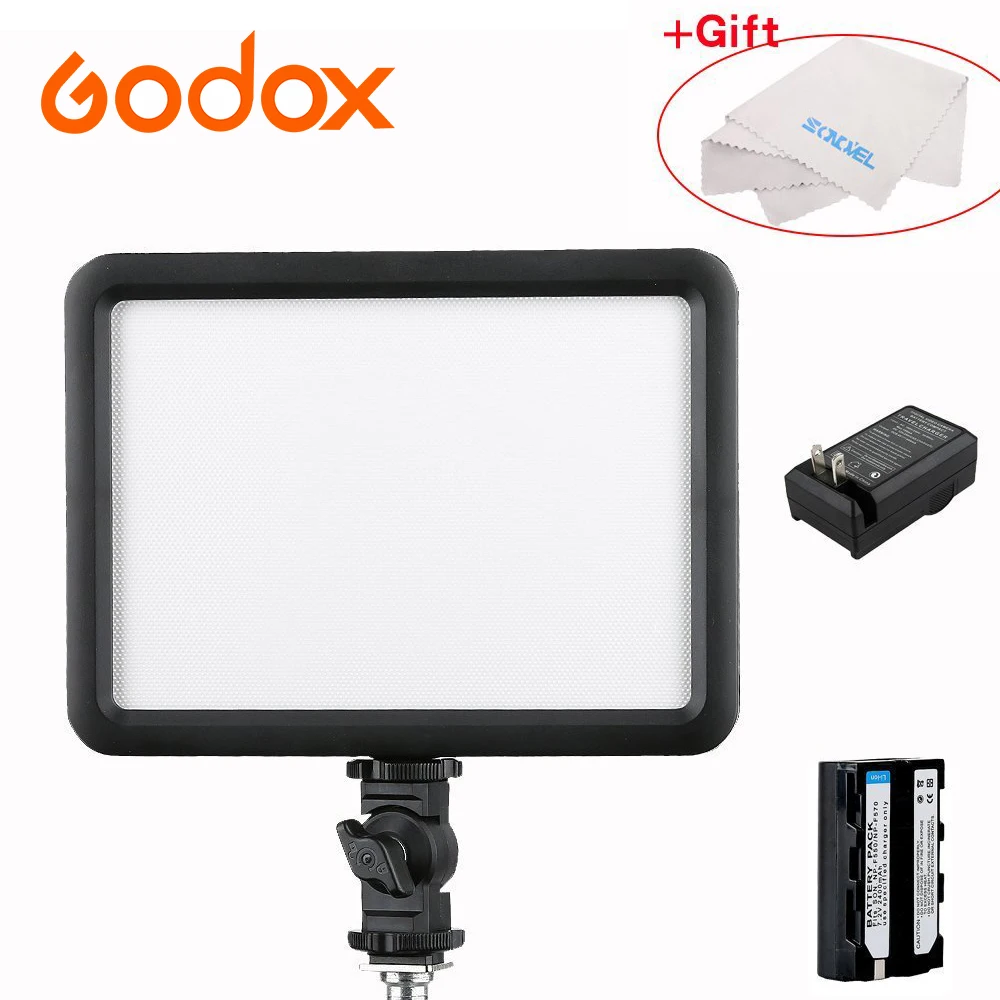  Godox LEDP-120C LED Video Lamp Light Panel 3300K~5600K+Battery and Charger for Camera Camcorder Vid