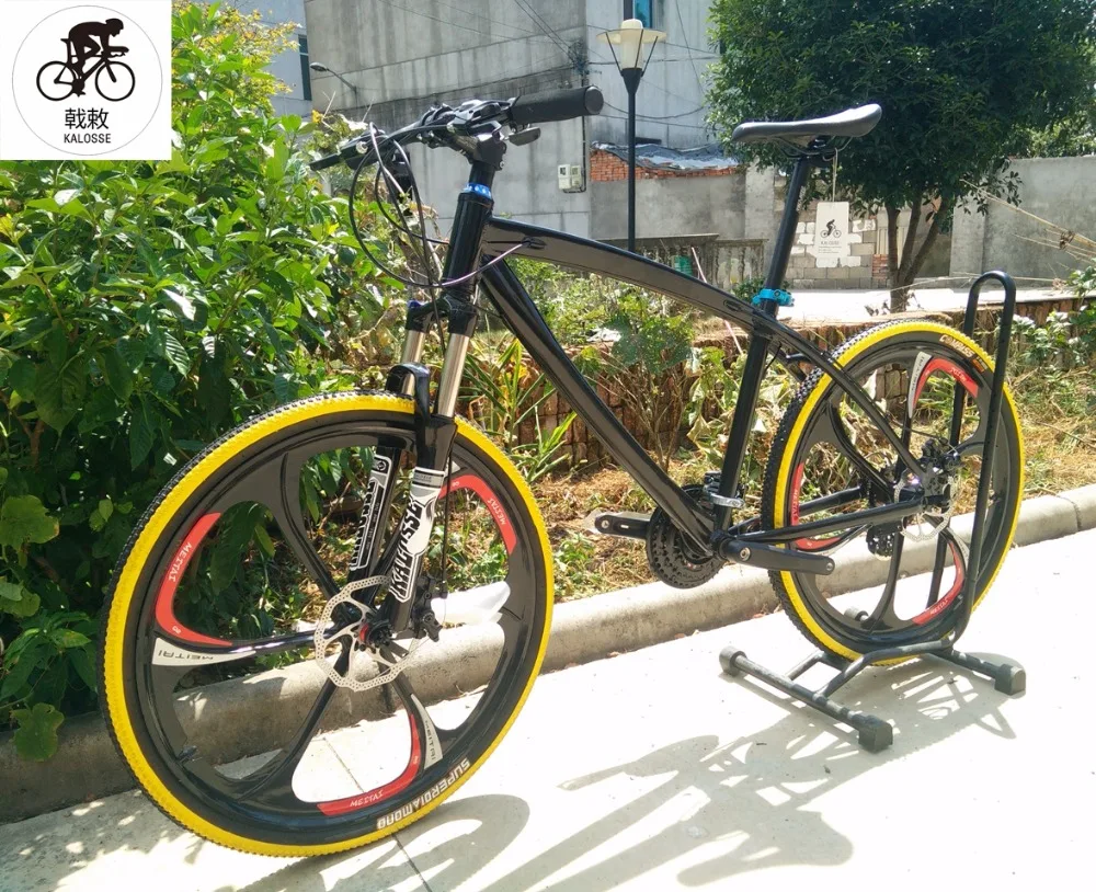 

Kalosse 21/24/27/30 speed 26 inch unfolding frame 26*2.125er mountain bicycle man woman bike Hydraulic Disc brakes