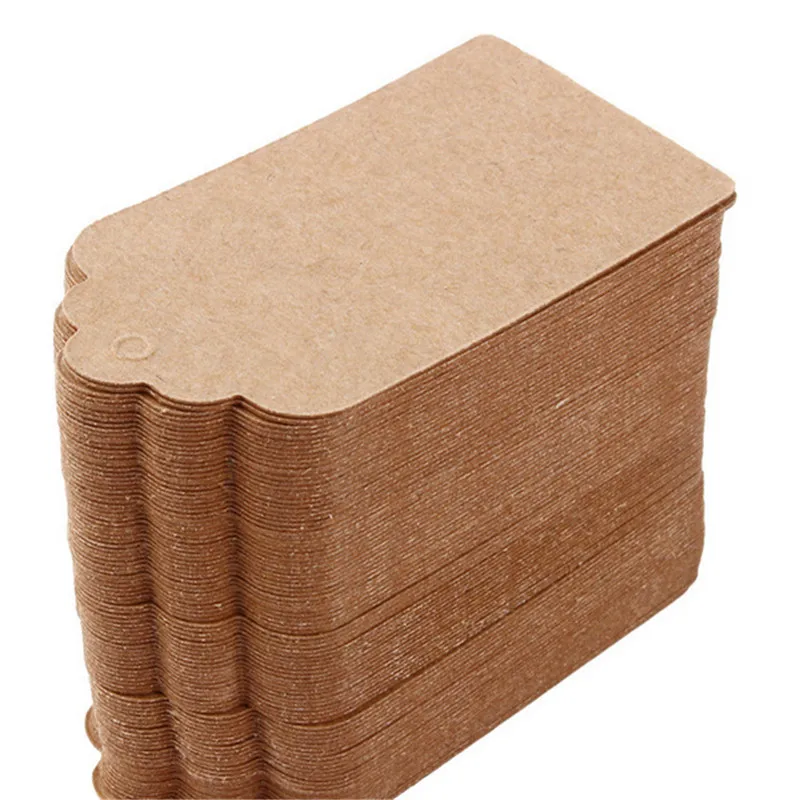 Packaging Label 100pcs Brown Kraft /black/white Paper Tags DIY scallop Label Wedding Gift Decorating