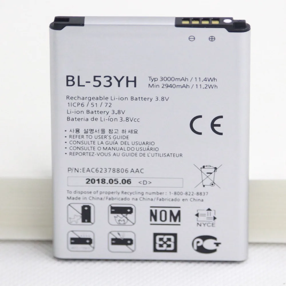 Phone Replacement Battery Bl 53yh For Lg G3 D830 D850 D851 D855 Ls990 Vs985 F400 Lg G3 Bl53yh Mobile Internal Battery 3000mah Mobile Phone Batteries Aliexpress