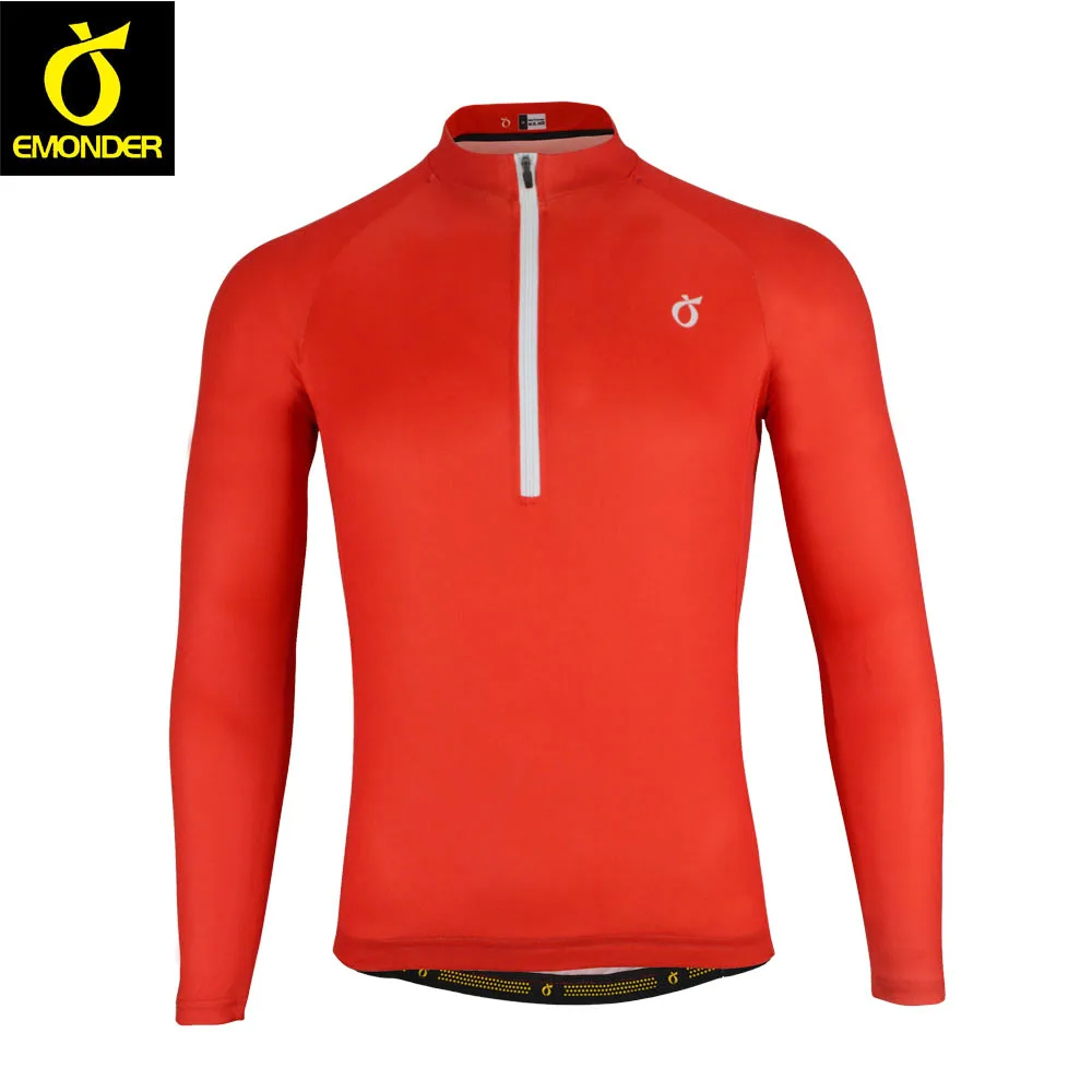 

Half Zipper Cycling Jersey Long Sleeves Bike Jerseys Emonder Reflective MTB Cycling Bike Cycling Clothing racing clothes